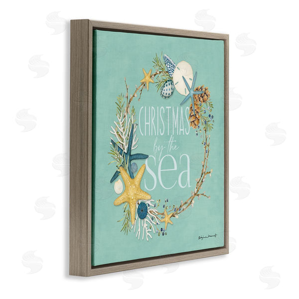 Stupell Industries Stephanie Workman Marrott | Christmas By The Sea Wreath Wall Art