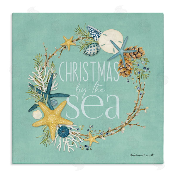stupell industries Stephanie Workman Marrott | Christmas By The Sea Wreath Wall Art
