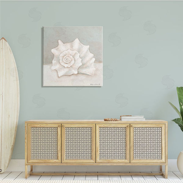 Stupell Industries Stephanie Workman Marrott | Conch Shell Minimal Beige Grey Seashell Nautical Animal Wall Art