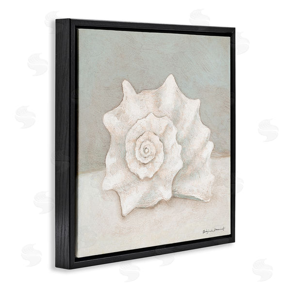 Stupell Industries Stephanie Workman Marrott | Conch Shell Minimal Beige Grey Seashell Nautical Animal Wall Art