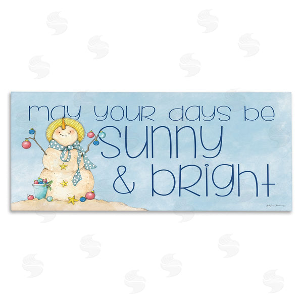stupell industries Stephanie Workman Marrott | Days Sunny and Bright Beach Sand Winter Snowman Wall Art