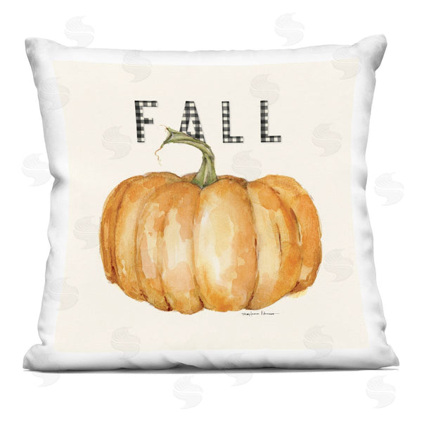 stupell industries Stephanie Workman Marrott | Fall Pumpkin Plaid Printed Throw Pillow