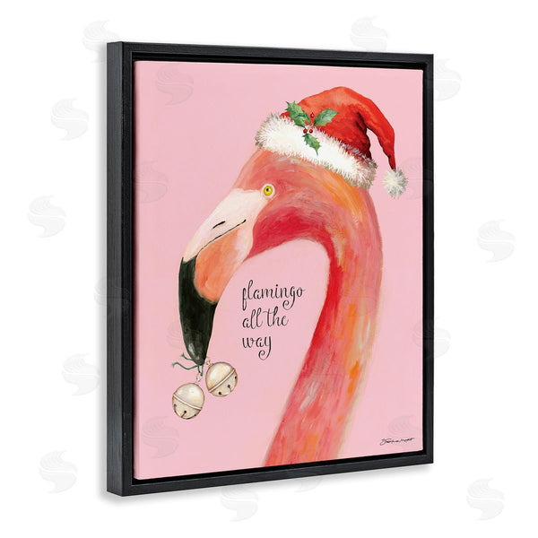 Stupell Industries Stephanie Workman Marrott | Flamingo All The Way Pink Santa Claus Bird Wall Art