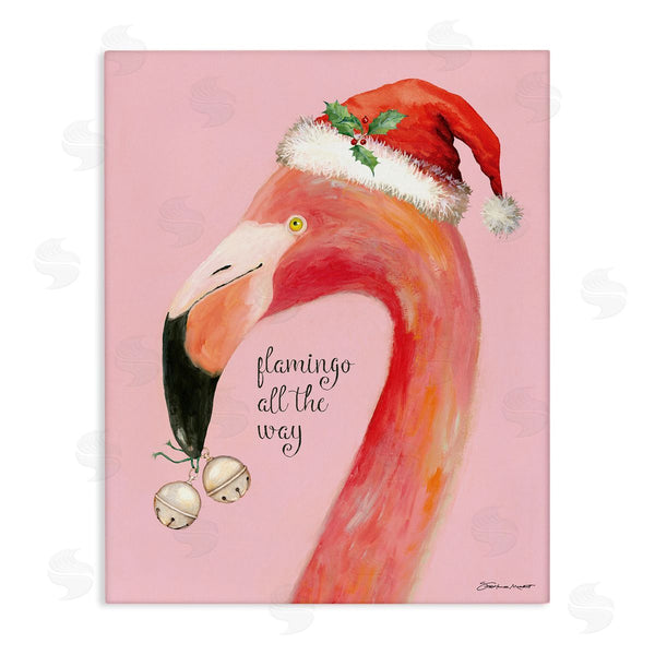 stupell industries Stephanie Workman Marrott | Flamingo All The Way Pink Santa Claus Bird Wall Art