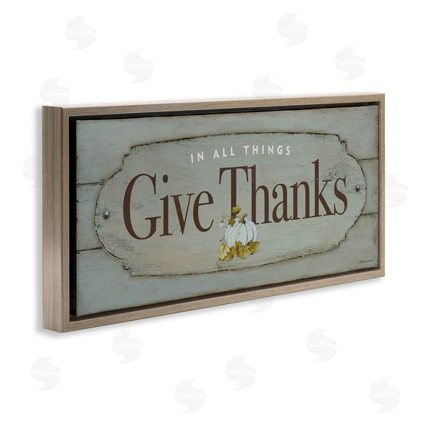 Stupell Industries Stephanie Workman Marrott | Give Thanks Distressed Grey Wall Art