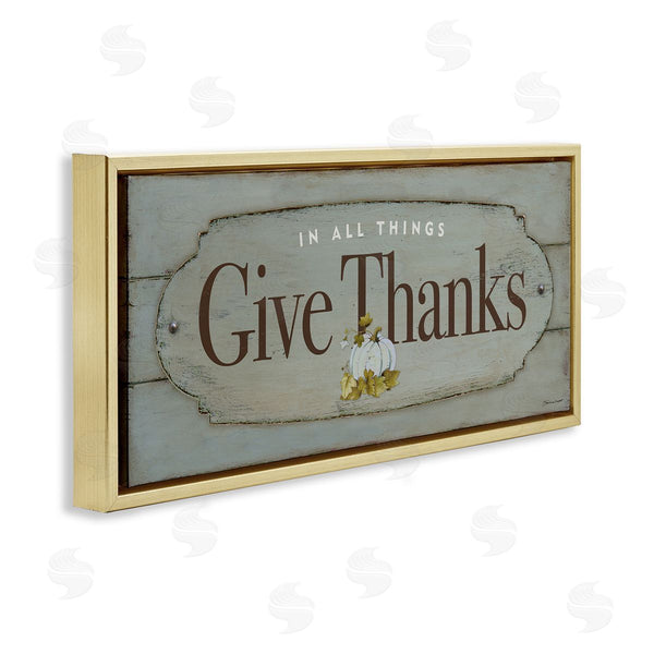 Stupell Industries Stephanie Workman Marrott | Give Thanks Distressed Grey Wall Art