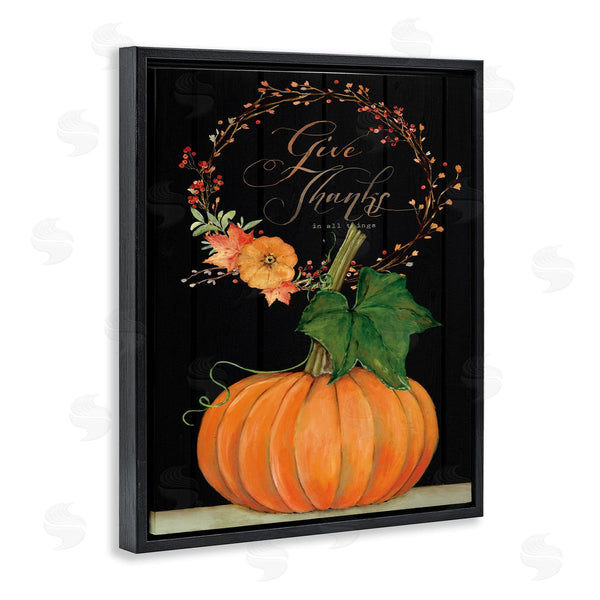 Stupell Industries Stephanie Workman Marrott | Give Thanks Pumpkin Seasonal