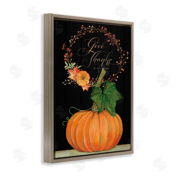 Stupell Industries Stephanie Workman Marrott | Give Thanks Pumpkin Seasonal