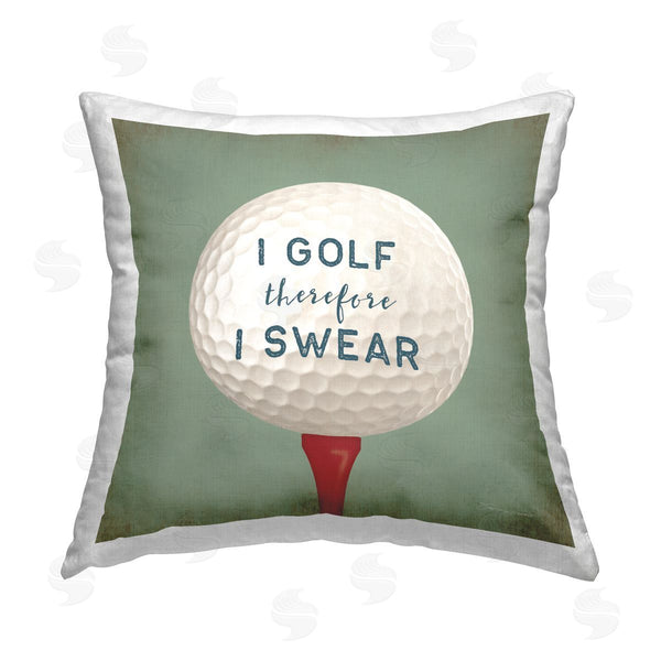 stupell industries Stephanie Workman Marrott | Golf Therefore I Swear Funny Sports Printed Throw Pillow