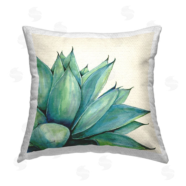 Stupell Industries Stephanie Workman Marrott | Green Succulent Shrub Plant Printed Throw Pillow