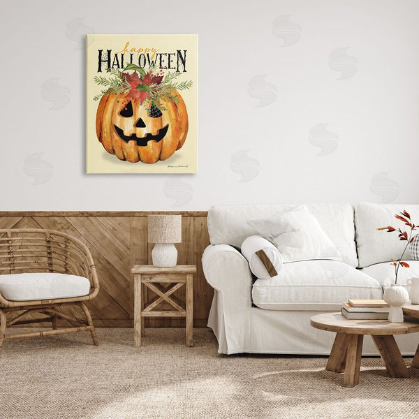 Stupell Industries Stephanie Workman Marrott | Happy Halloween Jack-o-Lantern Wall Art