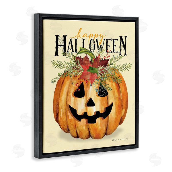 Stupell Industries Stephanie Workman Marrott | Happy Halloween Jack-o-Lantern Wall Art