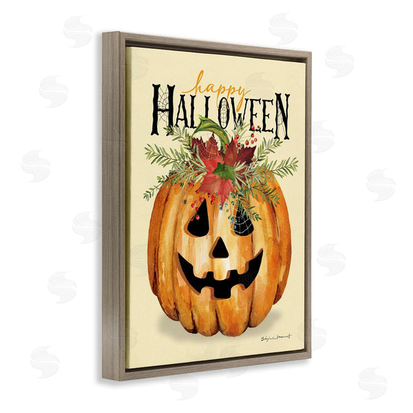 Stupell Industries Stephanie Workman Marrott | Happy Halloween Jack-o-Lantern Wall Art