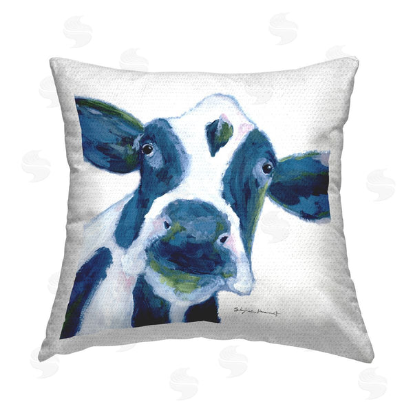 Stupell Industries Stephanie Workman Marrott | Holy Cow Farm Animal Portrait Printed Throw Pillow
