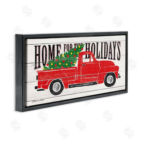 Stupell Industries Stephanie Workman Marrott | Home For Holidays Phrase Vintage Red Truck Christmas Wall Art