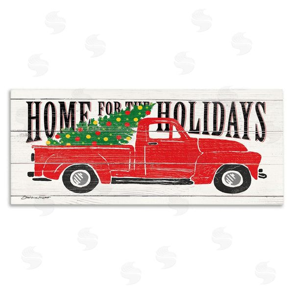 stupell industries Stephanie Workman Marrott | Home For Holidays Phrase Vintage Red Truck Christmas Wall Art