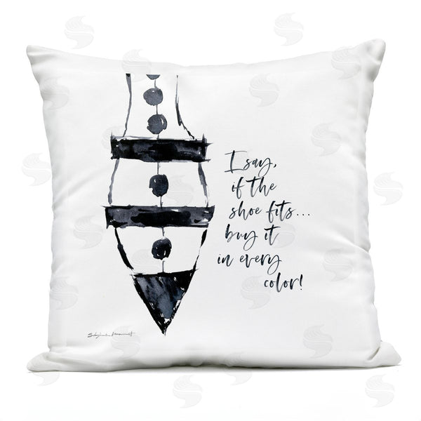 Stupell Industries Stephanie Workman Marrott | If The Shoe Fits Fashion Heel Phrase Printed Throw Pillow