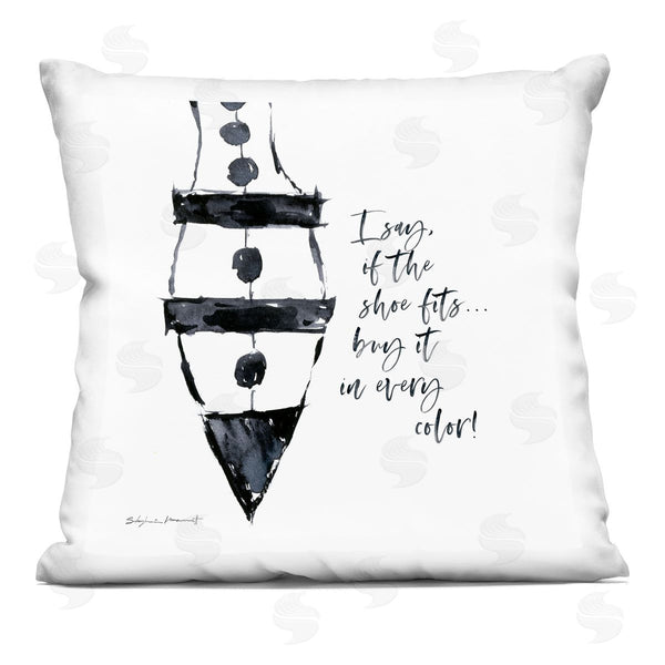 stupell industries Stephanie Workman Marrott | If The Shoe Fits Fashion Heel Phrase Printed Throw Pillow
