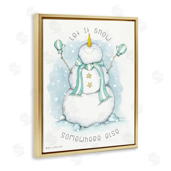 Stupell Industries Stephanie Workman Marrott | Let It Snow Somewhere Else Nautical Snowman