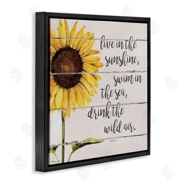 Stupell Industries Stephanie Workman Marrott | Live In Sunshine Drink Wild Air Phrase Sunflower Wall Art
