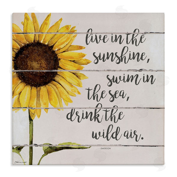 stupell industries Stephanie Workman Marrott | Live In Sunshine Drink Wild Air Phrase Sunflower Wall Art