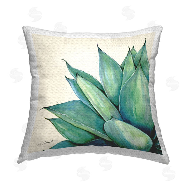 Stupell Industries Stephanie Workman Marrott | Lush Succulent Plant Greenery Printed Throw Pillow