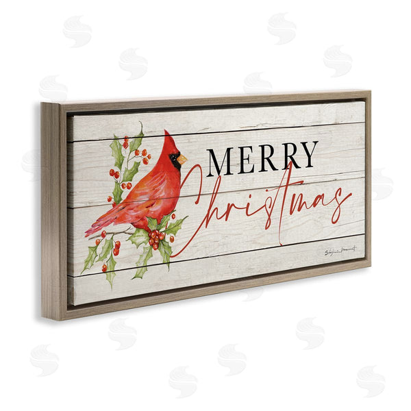 Stupell Industries Stephanie Workman Marrott | Merry Christmas Holiday Cardinal Wall Art