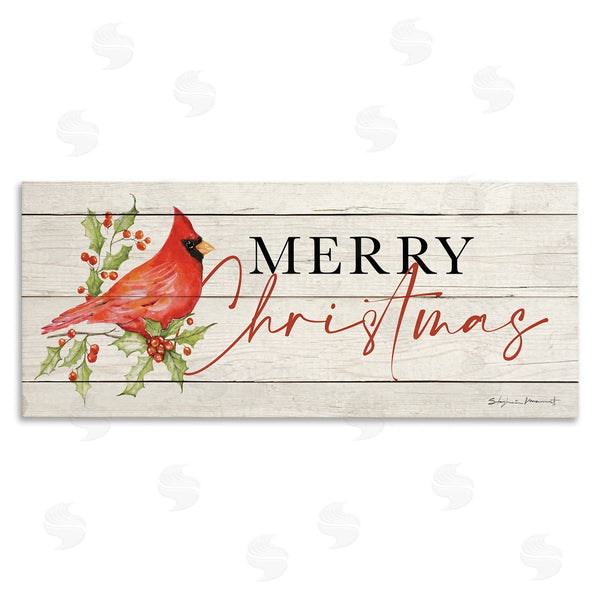 stupell industries Stephanie Workman Marrott | Merry Christmas Holiday Cardinal Wall Art