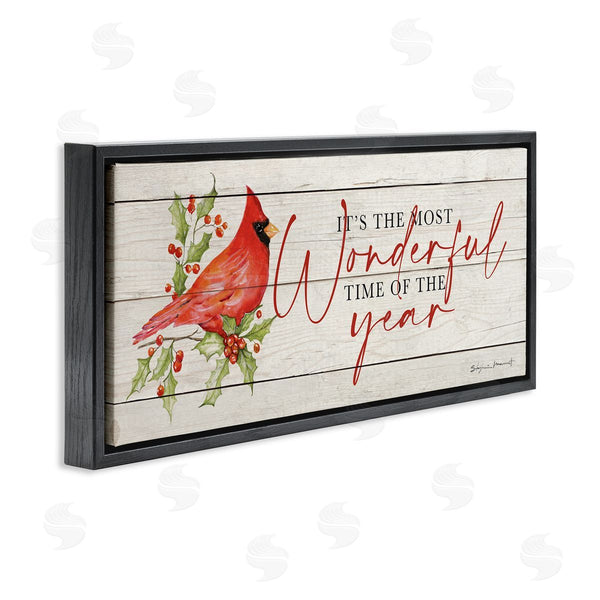 Stupell Industries Stephanie Workman Marrott | Most Wonderful Time Cardinal Wall Art