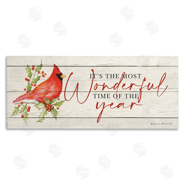 stupell industries Stephanie Workman Marrott | Most Wonderful Time Cardinal Wall Art