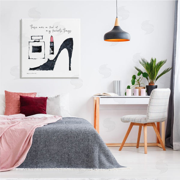 Stupell Industries Stephanie Workman Marrott | My Favorite Things Phrase Perfume Lipstick Fashion Shoes Wall Art