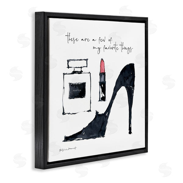 Stupell Industries Stephanie Workman Marrott | My Favorite Things Phrase Perfume Lipstick Fashion Shoes Wall Art