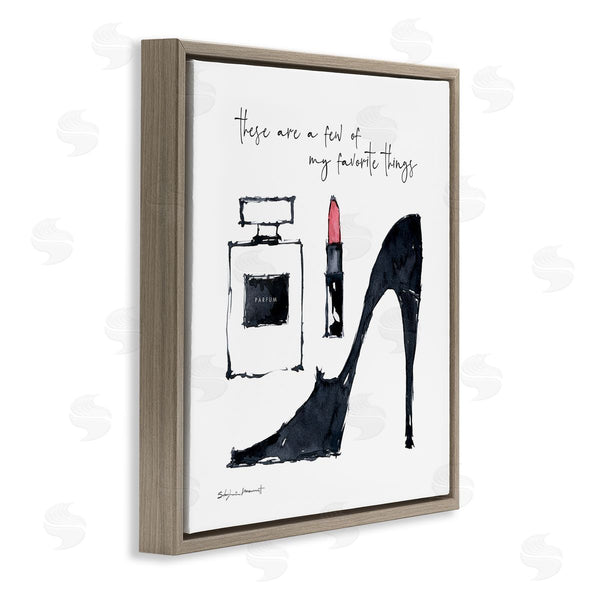 Stupell Industries Stephanie Workman Marrott | My Favorite Things Phrase Perfume Lipstick Fashion Shoes Wall Art