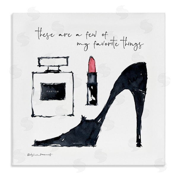 stupell industries Stephanie Workman Marrott | My Favorite Things Phrase Perfume Lipstick Fashion Shoes Wall Art