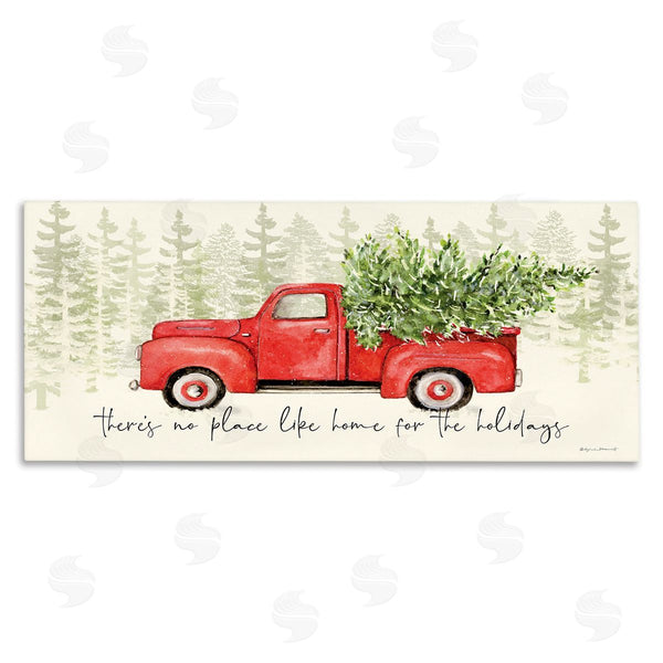 stupell industries Stephanie Workman Marrott | No Place Like Home Expression Red Truck Christmas Tree Wall Art