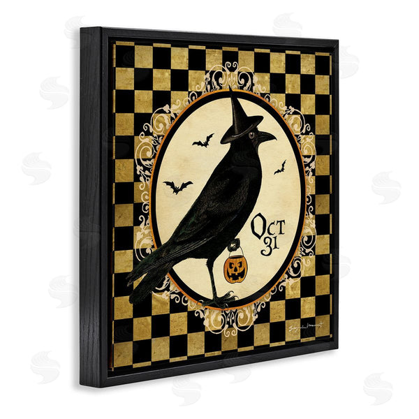 Stupell Industries Stephanie Workman Marrott | Oct 31 Checkered Halloween Crow Wall Art