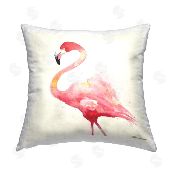 stupell industries Stephanie Workman Marrott | Pink Chic Flamingo Animal Printed Throw Pillow
