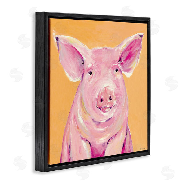 Stupell Industries Stephanie Workman Marrott | Pink Pig With Big Ears Traditional Farm Animal Wall Art