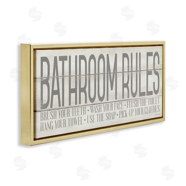 Stupell Industries Stephanie Workman Marrott | Planked Style Bathroom Rules