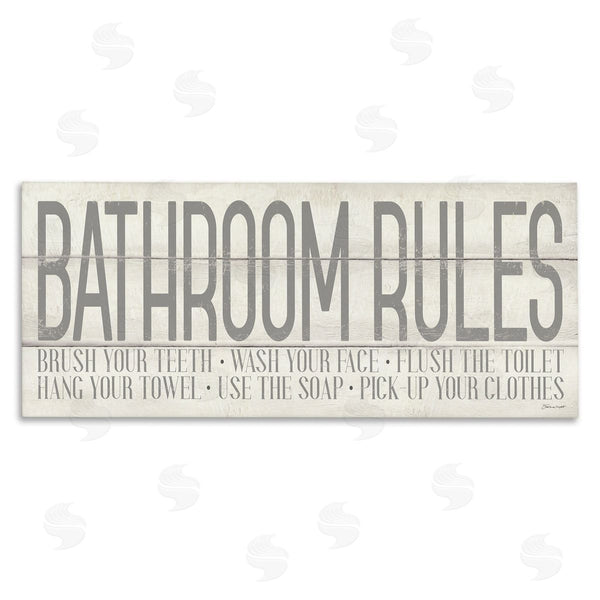 stupell industries Stephanie Workman Marrott | Planked Style Bathroom Rules