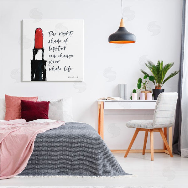 Stupell Industries Stephanie Workman Marrott | Right Shade Lipstick Change Whole Life Fashion Phrase Wall Art