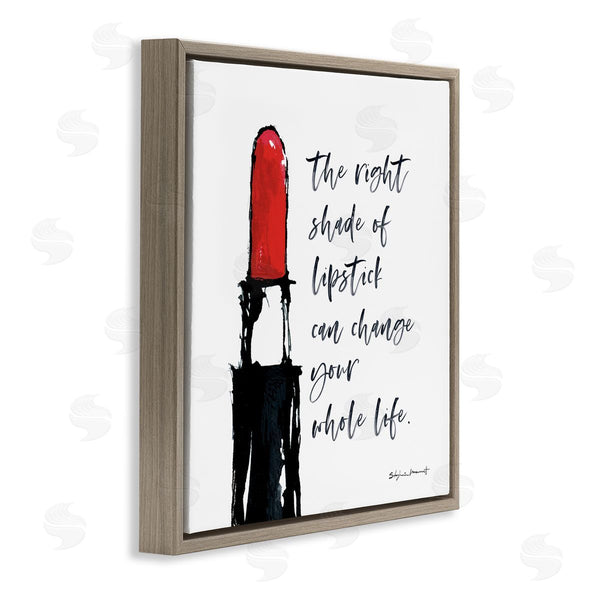 Stupell Industries Stephanie Workman Marrott | Right Shade Lipstick Change Whole Life Fashion Phrase Wall Art
