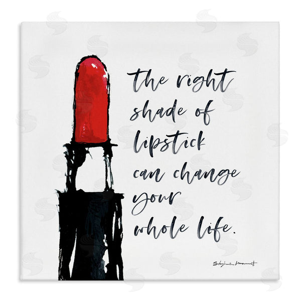 stupell industries Stephanie Workman Marrott | Right Shade Lipstick Change Whole Life Fashion Phrase Wall Art