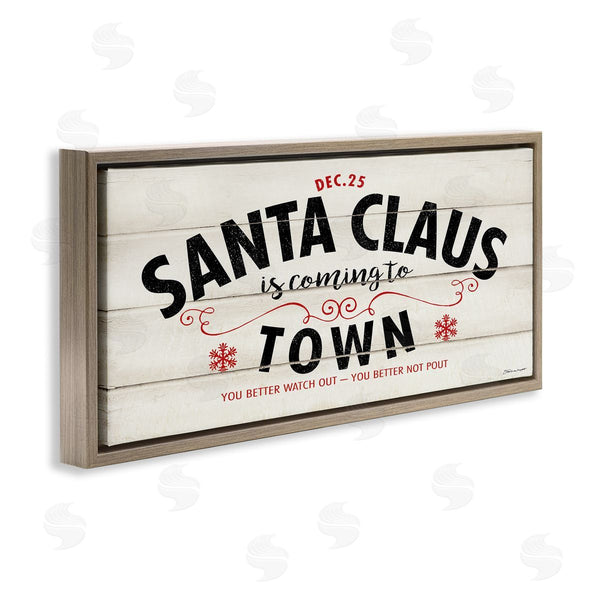 Stupell Industries Stephanie Workman Marrott | Santa Claus Coming To Town Rustic Wall Art