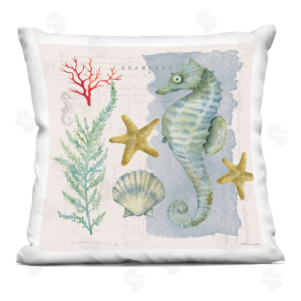 stupell industries Stephanie Workman Marrott | Sea Life & Seahorse Printed Throw Pillow