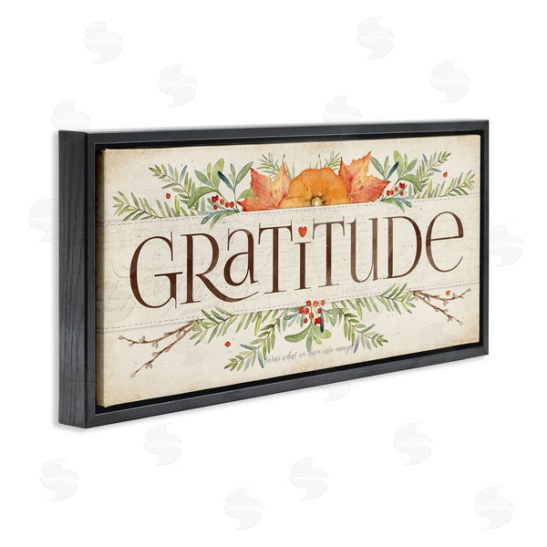 Stupell Industries Stephanie Workman Marrott | Seasonal Gratitude Floral Leaves Wall Art