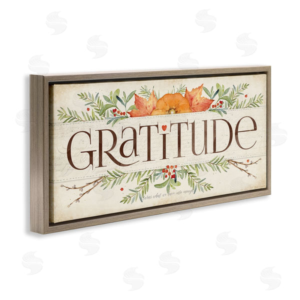 Stupell Industries Stephanie Workman Marrott | Seasonal Gratitude Floral Leaves Wall Art