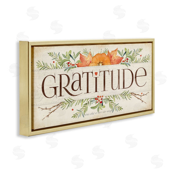 Stupell Industries Stephanie Workman Marrott | Seasonal Gratitude Floral Leaves Wall Art