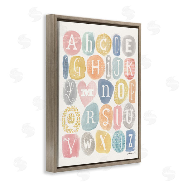 Stupell Industries Stephanie Workman Marrott | Soft Pattern Watercolor Letters Alphabet Chart