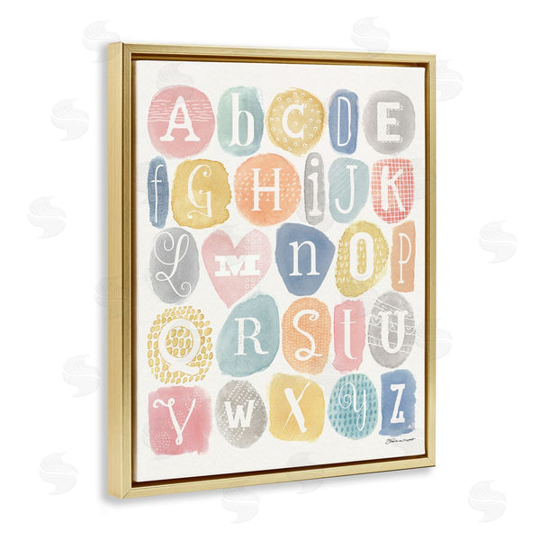Stupell Industries Stephanie Workman Marrott | Soft Pattern Watercolor Letters Alphabet Chart